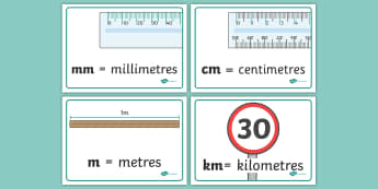 Length Abbreviation Display Posters - length abbreviation, display, poster, sign, length, abbreviation, metres, kilometres, m, km, centimetres, cm, millimetres, mm