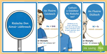 The Present Tense (An Aimsir Láithreach) Basic Rules Display Posters - Aimsir, Láithreach, present, tense, basic, rules, ,Irish, Gaeilge