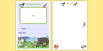 EYFS MY Learning Journey Front Cover Animal Themed - animals
