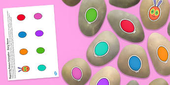 Repeating Pattern Caterpillar Story Stone Image Cut Outs to Support Teaching on The Very Hungry Caterpillar - repeating pattern, caterpillar, story stone, image, cut outs