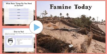 Famine Today PowerPoint - famine, modern, ireland, irish, ROI, somalia, compare, contrast, history, now, food, shortage, world, global
