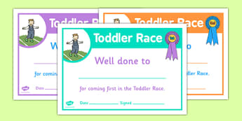 Sports Day Toddler Race Certificates - sports day, certificates