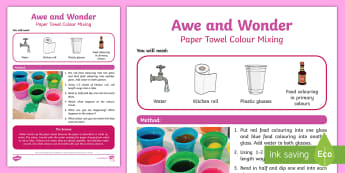 Paper Towel Colour Mixing Awe and Wonder Science Activity - towel