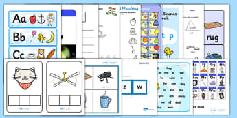 Teaching Assistant Alphabet and Phase 2 Phonics Resource Pack - phonics, pack