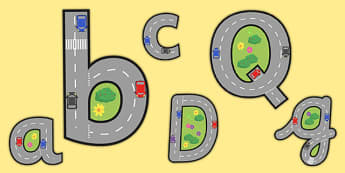 Display Lettering & Symbols (Roads) - A-Z, A4, display, Alphabet frieze, Display letters, Letter posters, A-Z letters, Alphabet flashcards
