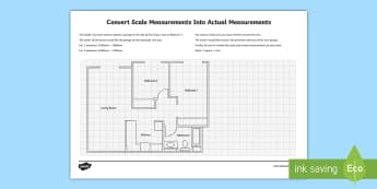 Planning a garage using scale measurements with gridlines Activity Sheet - Design it, Build it, worksheet, scale, drawing, measurement, cm, m, converting, plan, garage, house.