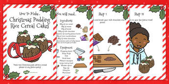 Christmas Pudding Rice Cereal Cakes Recipe Cards - recipe, cake