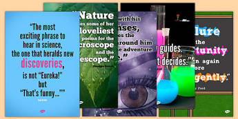 Science Quotes Display Posters - science quotes, science quote posters, science posters, general science posters, ks2 science posters, science display