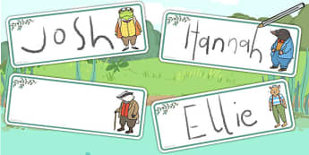 The Wind in the Willows Editable Drawer Peg Name Labels - labels