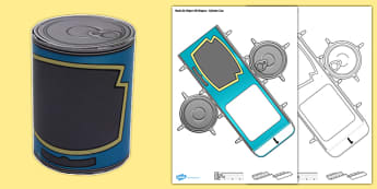 Real Life Object 3D Shapes Cylinder Can Paper Model - craft, shapes, 3d