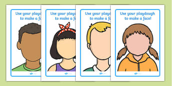 Face Playdough Mats - Playdough mat, playdough resources, ourselves, all about me, emotions, feelings, face, faces, playdough 