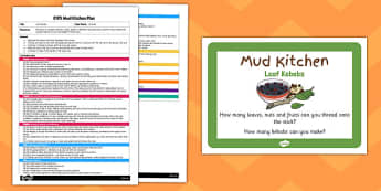 Leaf Kebabs EYFS Mud Kitchen Plan and Prompt Card Pack - mud kitchen