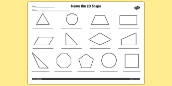 Name the 2D Shape Year 4 Worksheet - worksheet, 2d, shape, year 4