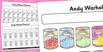 Activity Sheet Andy Warhol Patterns - andy warhol, patterns, worksheet