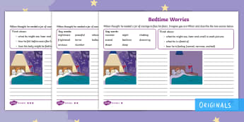 The Making of Milton Bedtime Worries Differentiated Activity Sheets - Twinkl originals, fiction, Describe, Thoughts, Feelings, Courage, Afraid, worksheets, 