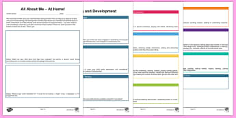 EYFS All About Me At Home Booklet - EYFS, All About Me, Home School Links, targets, next steps