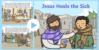 Jesus Heals a Paralysed Man Bible PowerPoint Story - Jesus, God, bible, story, stories, better, heal, cure, miracle, paralysed man