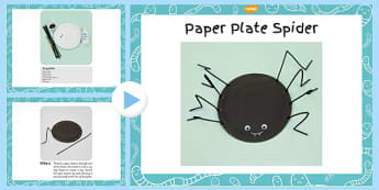 Paper Plate Spider Craft Instructions PowerPoint - minibeast, halloween