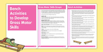 Bench Gross Motor Skills Activities - gross motor, activities