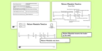 Nelson Mandela Timeline Cut and Paste Activity - nelson mandela