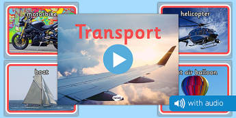 Transport Audio Flashcards - transport, vehicles, photos, images, audio, sounds