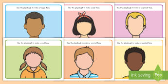 Emotions Playdough Mats - Emotions, Fine Motor Skills, Gross Motor Skills, Happy, Sad, Excited, Worried, Surprised