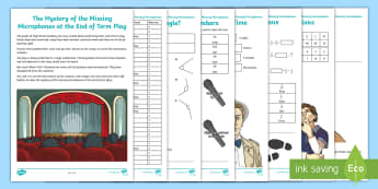 LKS2 Mystery at the End of Term Play Maths Game - calculations, time, angles, adding and subtracting fractions, Less than and greater than