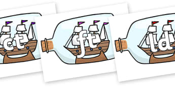 Final Letter Blends on Ship in a Bottles - Final Letters, final letter, letter blend, letter blends, consonant, consonants, digraph, trigraph, literacy, alphabet, letters, foundation stage literacy