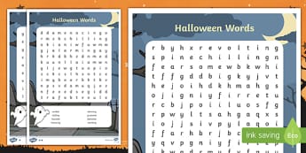 Differentiated Halloween Word Search