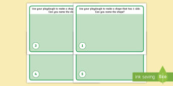 2D Shape Counting Sides Playdough Mats - sides, properties of shape, shape Descriptions, malleable, messy, dough, play dough