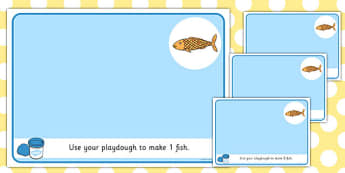 Basic Counting Fish Playdough Mats - counting playdough mats, fish playdough mats, numeracy playdough mats, maths playdough mats, sen, play doh, food, fish