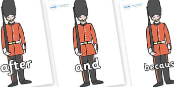 Connectives on Royal Guards - Connectives, VCOP, connective resources, connectives display words, connective displays
