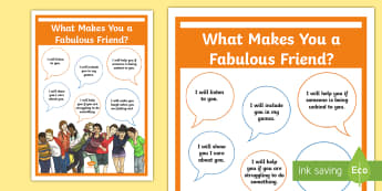 What Makes a Fabulous Friend? Large Display Poster - PSHCE, transition, young people, emotions, bullying, display