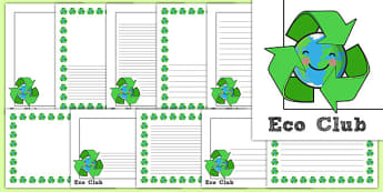 Eco Club Page Borders - eco club, extracurricular, club, page borders