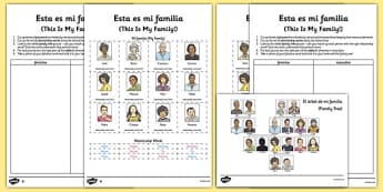 Esta es mi familia Spanish Activity Sheet - spanish, esta es mi familia, activity, worksheet
