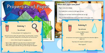 Properties of Paper Materials Task Setter PowerPoint Activities
