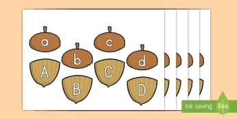 Fall Acorn Upper and Lower Case Matching Activity - letters, writing, acorns, kindergarten, grade 3, grade 4, grade 5