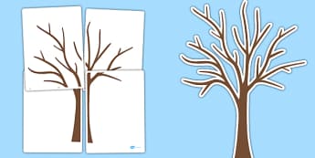 Large Tree Cut-Out - large tree, tree, outline, cut out, display