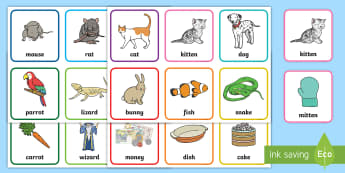 Pets Rhyming Pairs Game - EYFS, Early Years, KS1, Pets, Animals, National Pet Month, Literacy, English, rhyming words, rhyming