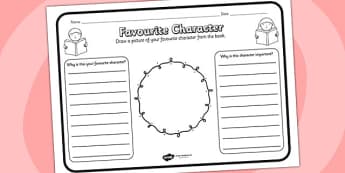Favourite Character Reading Comprehension Activity - favourite character, comprehension, comprehension worksheet, character, discussion prompt, class discussion