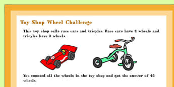 A4 Toy Shop Wheel Maths Challenge Poster - Toy, Shop, Wheel, Math