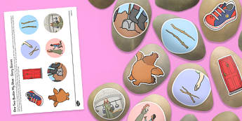 One Two Buckle My Shoe Story Stone Image Cut Outs - Story stones, stone art, painted rocks, Nursery Rhymes, song
