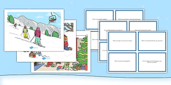 Winter Scenes and Question Cards Pack - winter scenes, question cards, pack