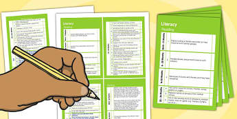 Pocket Sized EYFS Early Years Outcomes Tracking Document Literacy