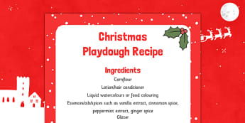 Christmas Playdough Recipe - christmas, playdough, recipe, eyfs