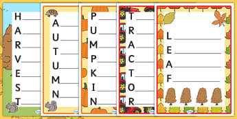 Harvest and Autumn Acrostic Poems - harvest, autumn, season, acrostic poem, poems, poetry, poem templates, writing templates, writing aid, writing frame