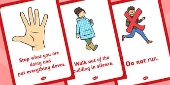 Fire Alarm Instructions Posters Sentences - fire, instructions