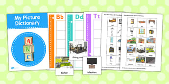 Home Picture Dictionary Word Cards - home, picture, word, cards