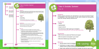 KS2 Take It Outside: Summer Tree ID Activity - identification, branching, database, forest school, Nature, Detective, outdoor, woodland learning, twinkl outdoor and woodland learning owl get it