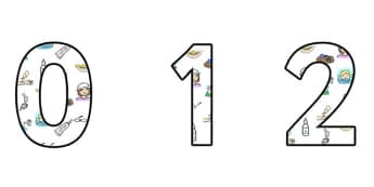 Health Display Numbers - health numbers, health display, health themed numbers, health display resources, healthy, health eating, healthy living, ks2